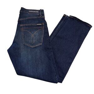 Calvin Klein Jeans Mens 28 x 30 Straight Leg Dark Wash Denim Black Label